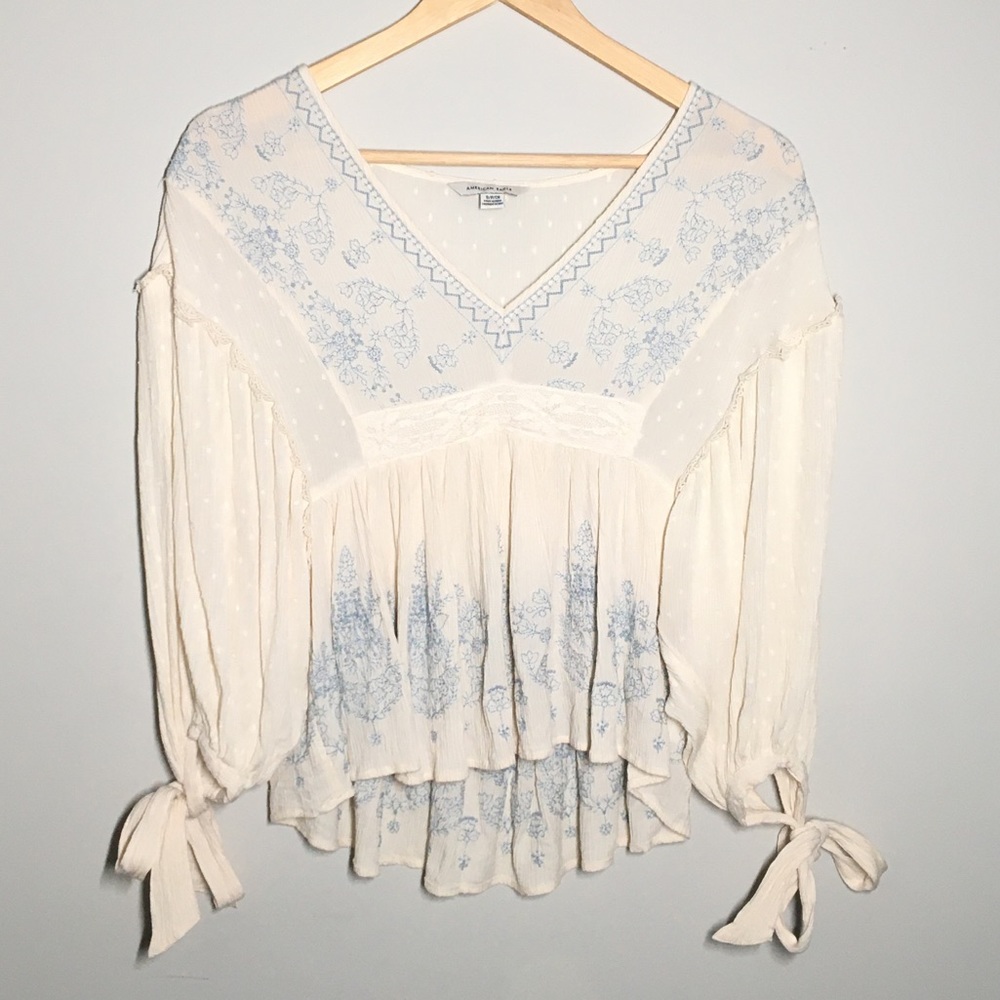 AMERICAN EAGLE AE - S Boho peasant bouse